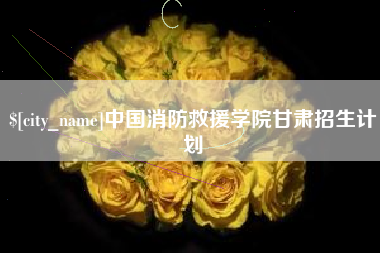 娄底中国消防救援学院甘肃招生计划