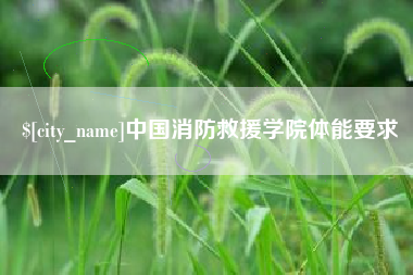 娄底中国消防救援学院体能要求