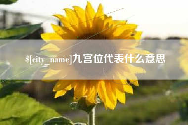 娄底九宫位代表什么意思