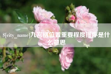 娄底九宫格位置重要程度排序是什么意思