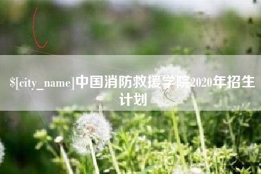 娄底中国消防救援学院2020年招生计划