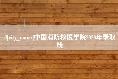 娄底中国消防救援学院2020年录取线