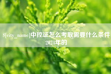 娄底中控证怎么考取需要什么条件2024年的