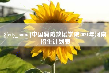 娄底中国消防救援学院2021年河南招生计划表