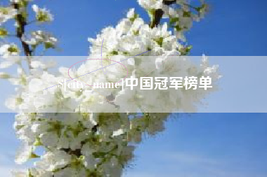 娄底中国冠军榜单