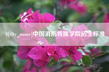 娄底中国消防救援学院招生标准