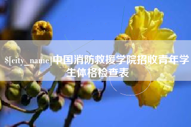 娄底中国消防救援学院招收青年学生体格检查表
